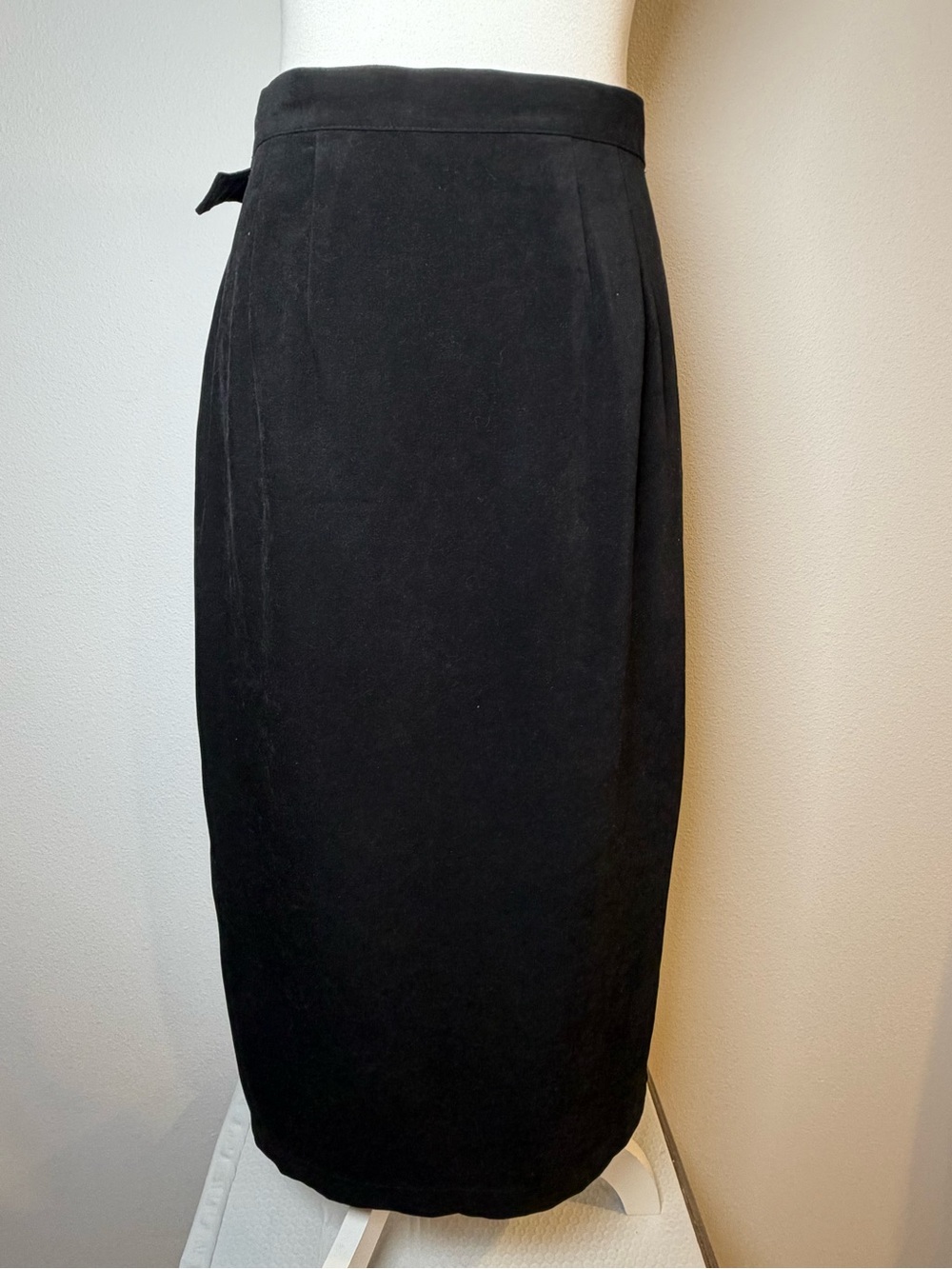 Talbots Women’s Size 8 Black Wrap Around Skirt Stretch Midi Career 29”